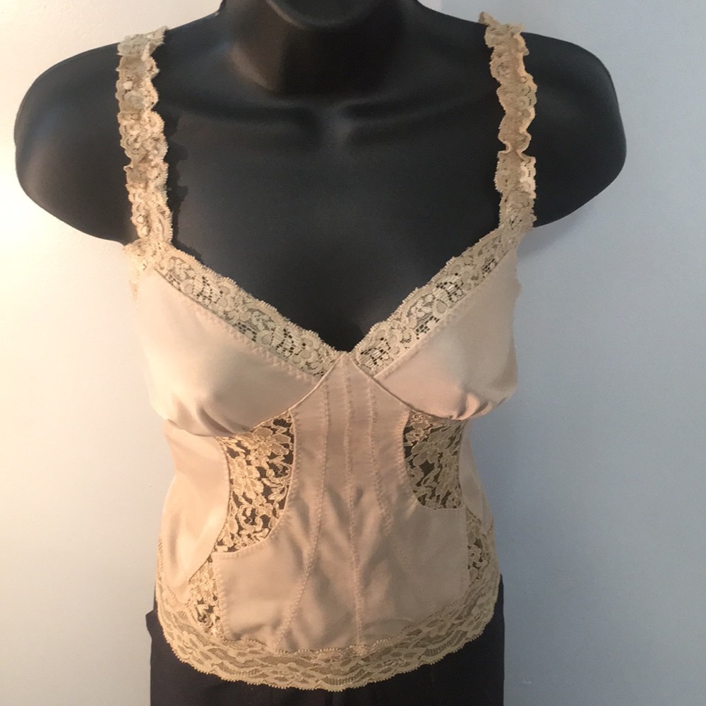 TAN LACE BUSTIER TOP